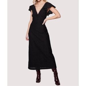 NEW LOST + WANDER shadow daisy maxi dress in black large